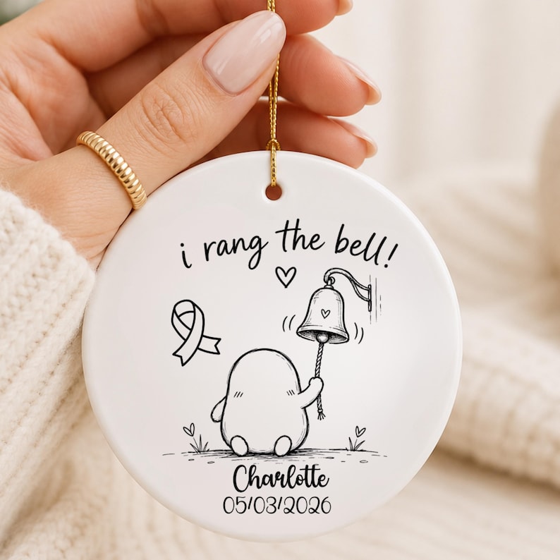 Personalized Ring The Bell Ornament – Cancer Survivor Gift personalized Christmas ornament
