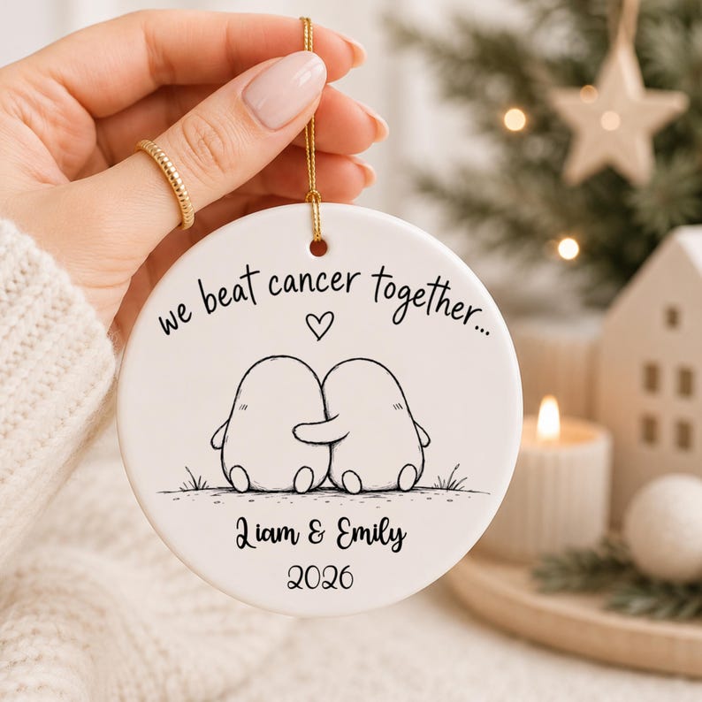 Personalized Cancer Survivor Ornament – Beat Cancer Together Gift product image 6