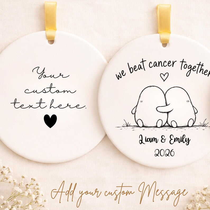 Personalized Cancer Survivor Ornament – Beat Cancer Together Gift product image 2