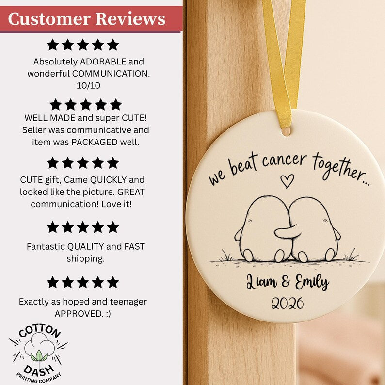 Personalized Cancer Survivor Ornament – Beat Cancer Together Gift product image 12