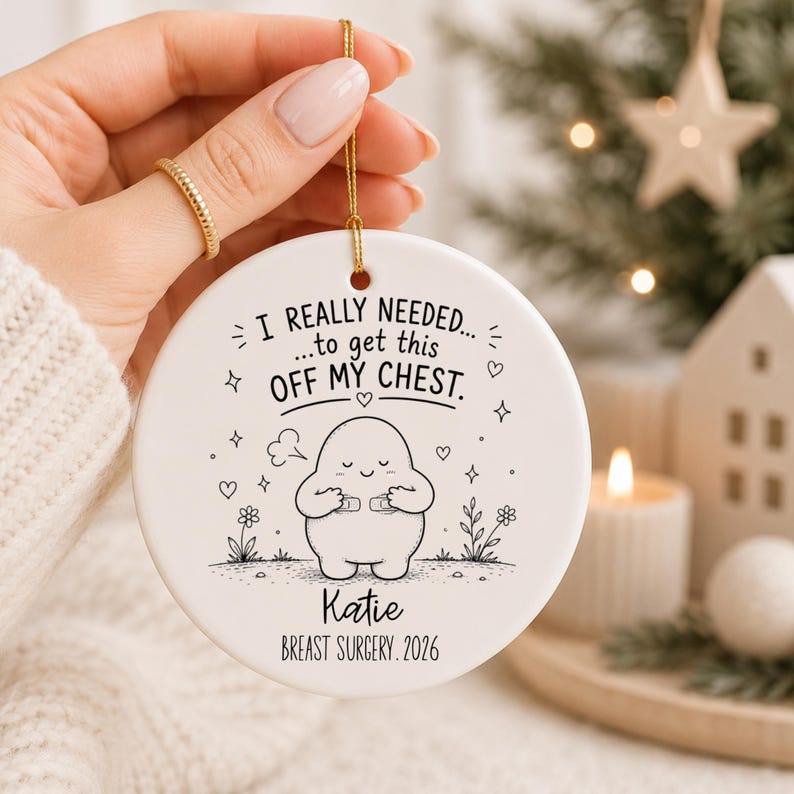 Personalized Breast Surgery Ornament – Breast Reduction Gift product image 6