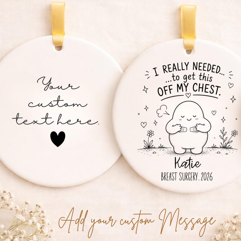 Personalized Breast Surgery Ornament – Breast Reduction Gift product image 2