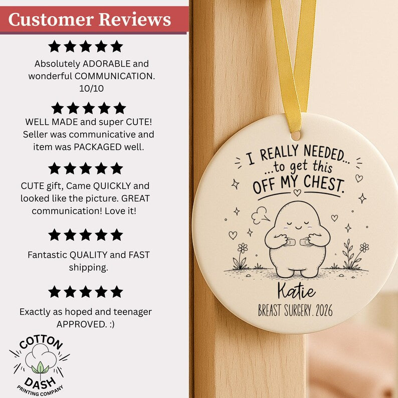 Personalized Breast Surgery Ornament – Breast Reduction Gift product image 12