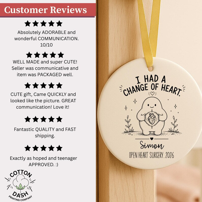 Personalized Open Heart Surgery Ornament – Heart Surgery Gift product image 12