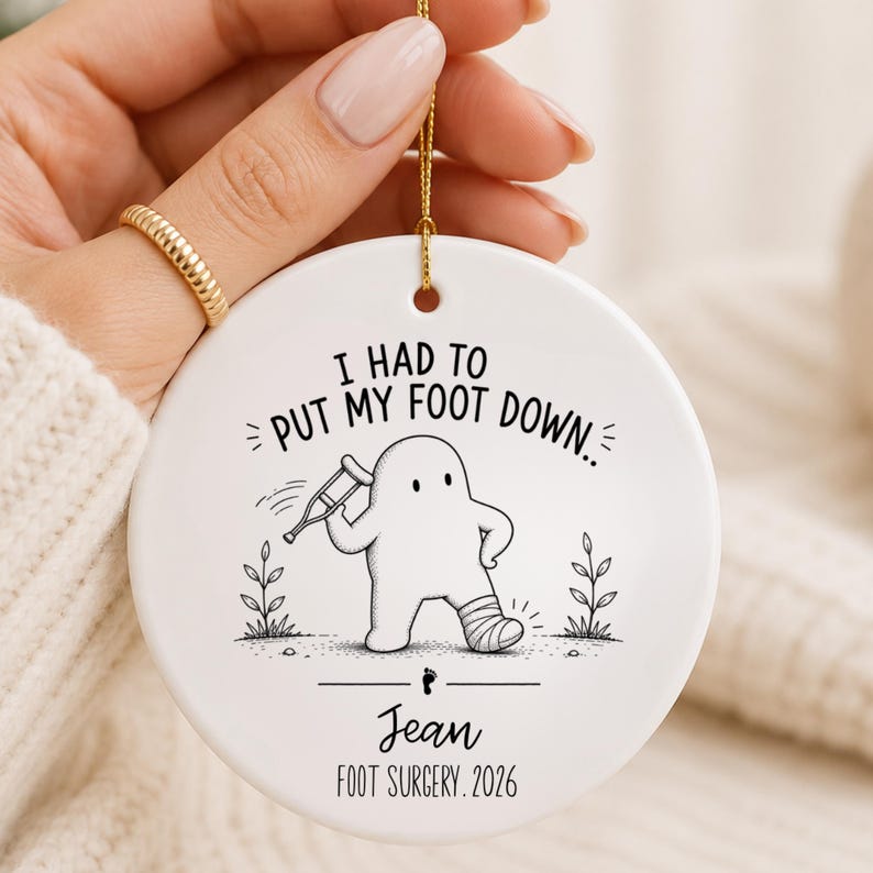 Personalized Foot Surgery Ornament – Ankle Replacement Gift personalized Christmas ornament