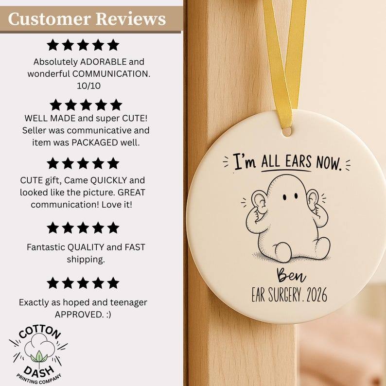 Personalized Ear Surgery Ornament – Ear Surgery Gift product image 12