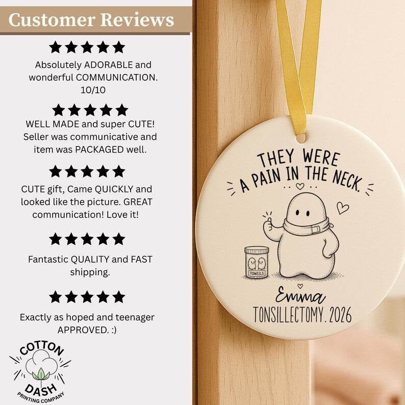 Personalized Tonsillectomy Ornament – Tonsillectomy Gift product image 12