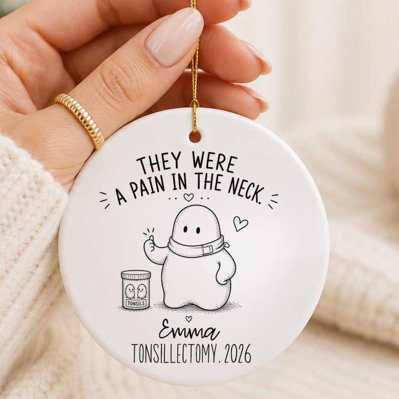 Personalized Tonsillectomy Ornament – Tonsillectomy Gift personalized Christmas ornament