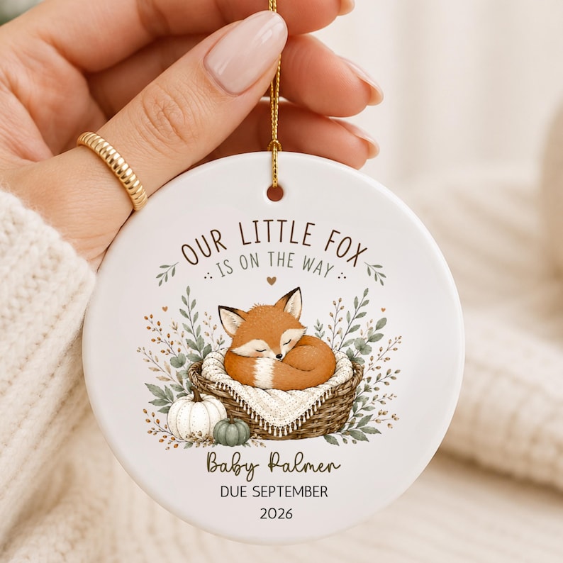 Personalized Baby Announcement Ornament – Pregnancy Announcement Gift personalized Christmas ornament