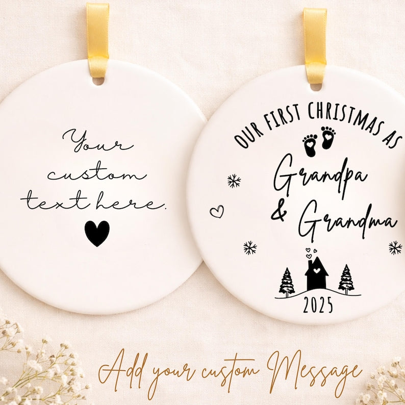 Personalized First Christmas as Grandparents Ornament – Grandma Grandpa Christmas Gift product image 2