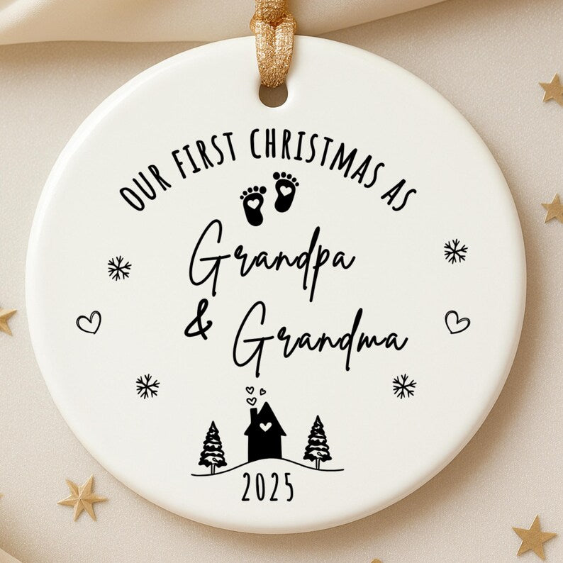 Personalized First Christmas as Grandparents Ornament – Grandma Grandpa Christmas Gift product image 9