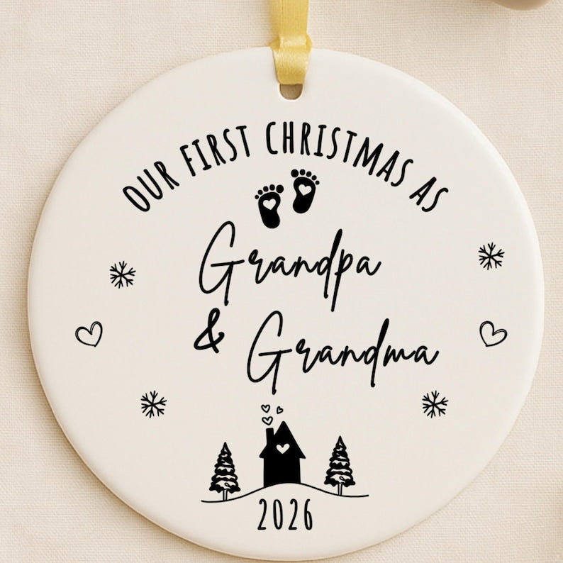 Personalized First Christmas as Grandparents Ornament – Grandma Grandpa Christmas Gift personalized Christmas ornament