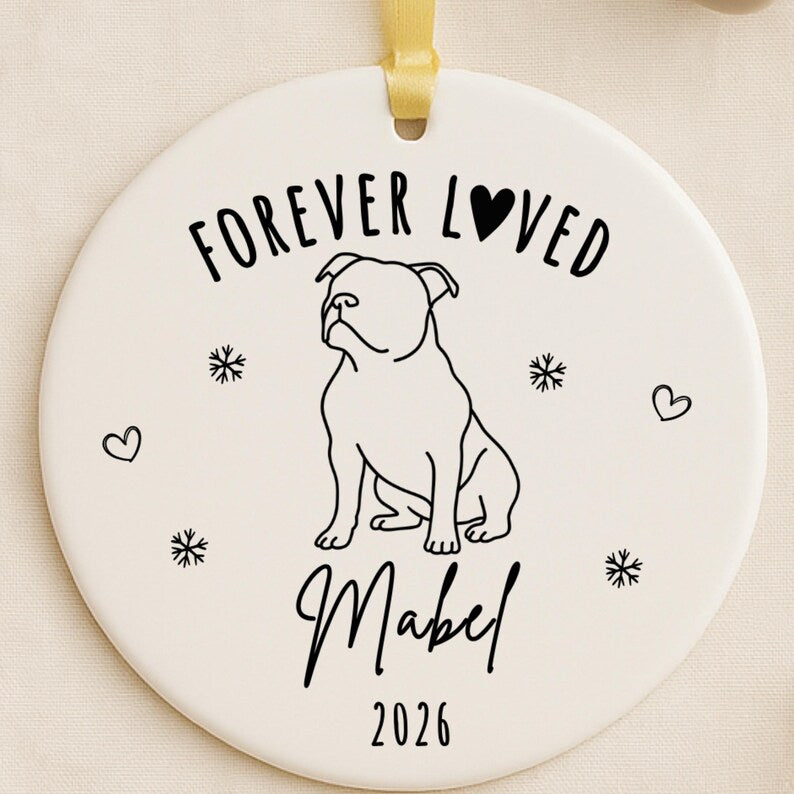 Personalized Staffordshire Bull Terrier Memorial Ornament – Pit Bull Memorial Ornament product image 6