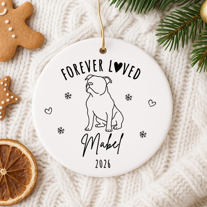 Personalized Staffordshire Bull Terrier Memorial Ornament – Pit Bull Memorial Ornament product image 11