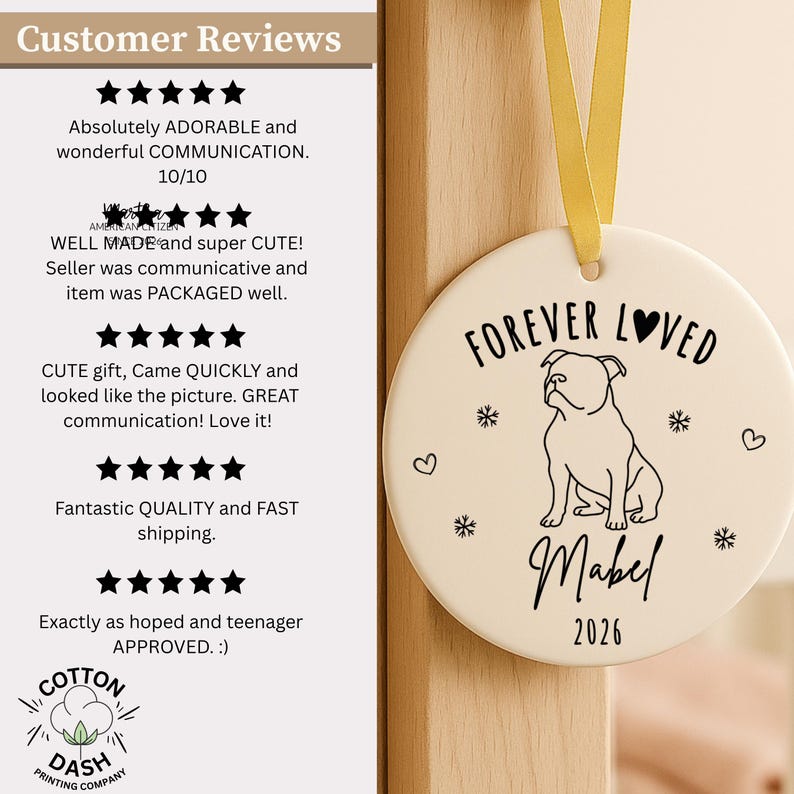 Personalized Staffordshire Bull Terrier Memorial Ornament – Pit Bull Memorial Ornament product image 12