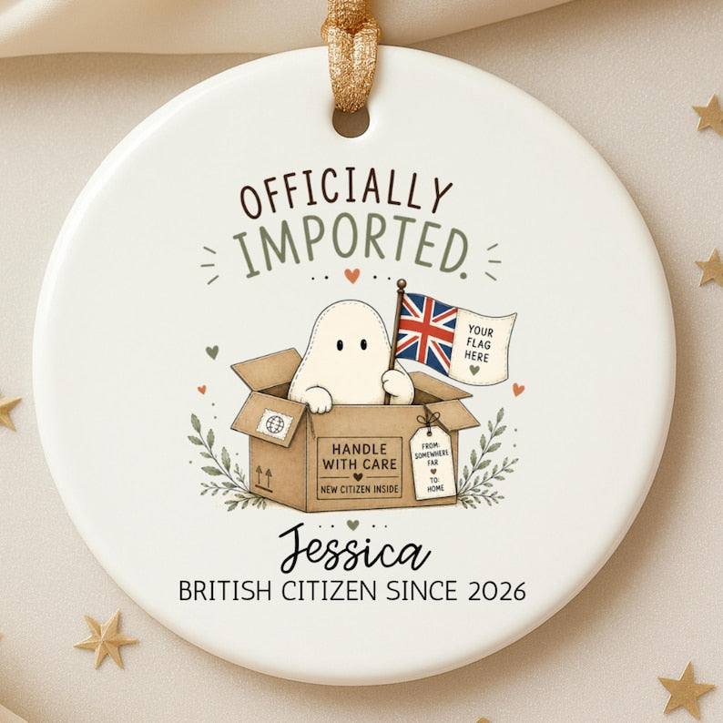 British Citizenship Ornament – Personalized UK Citizenship Gift product image 4