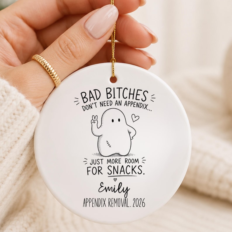 Funny Appendectomy Ornament – Appendix Removal Gift personalized Christmas ornament
