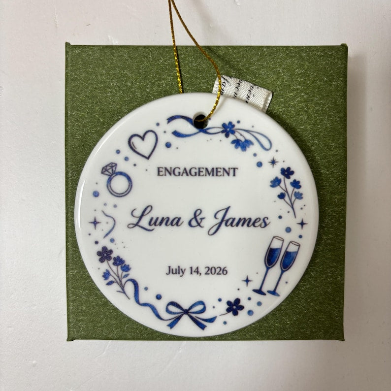 Personalized Family Name Ceramic Xmas Tree Bauble Ornament product image 13