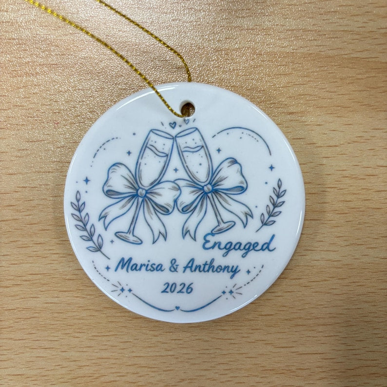 Personalized Family Name Ceramic Xmas Tree Bauble Ornament product image 14