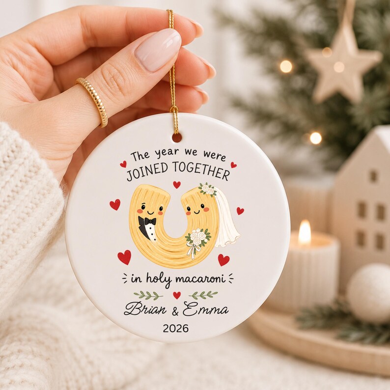 Custom Couple Wedding Gift | Personalized Newlywed Keepsake Wedding Day | First Christmas Marri product image 4
