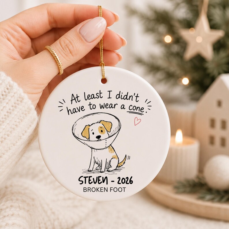Funny Surgery Recovery Ornament Personalized | Surgery Gift for Dog Lover | Injury Recovery Gif product image 4