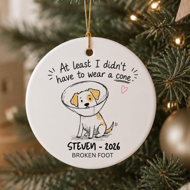 Funny Surgery Recovery Ornament Personalized | Surgery Gift for Dog Lover | Injury Recovery Gif product image 11