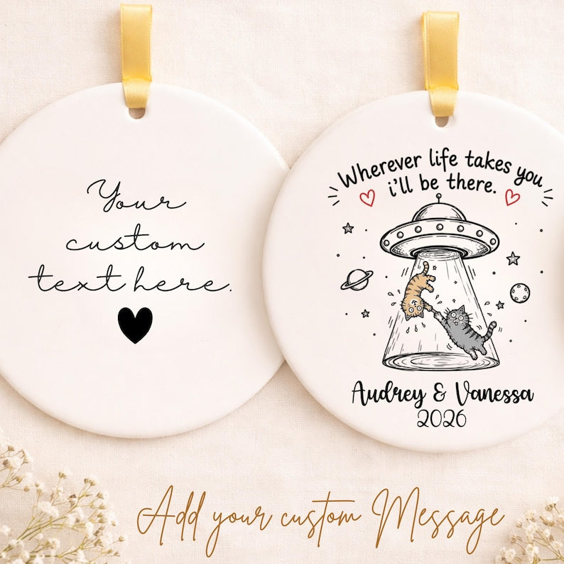 Best Friend Christmas Ornament Personalized | Funny Friendship Birthday Gift | Cat Lover Orname product image 7