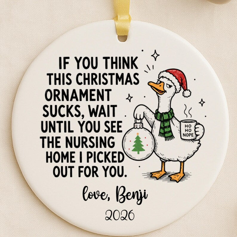 Funny Christmas Gift for Mom or Dad | Personalized Gag Ornament for Parents | Funny Family Chri product image 3