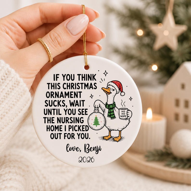 Funny Christmas Gift for Mom or Dad | Personalized Gag Ornament for Parents | Funny Family Chri product image 5