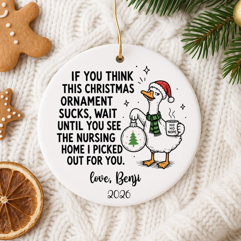 Funny Christmas Gift for Mom or Dad | Personalized Gag Ornament for Parents | Funny Family Chri product image 9