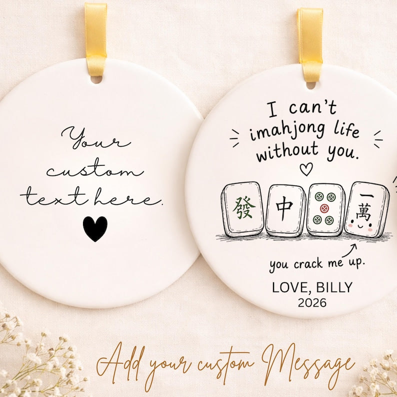 Funny Mahjong Ornament | Personalized Mahjong Christmas Gift | Gift for Mahjong Partner | Gift  product image 2