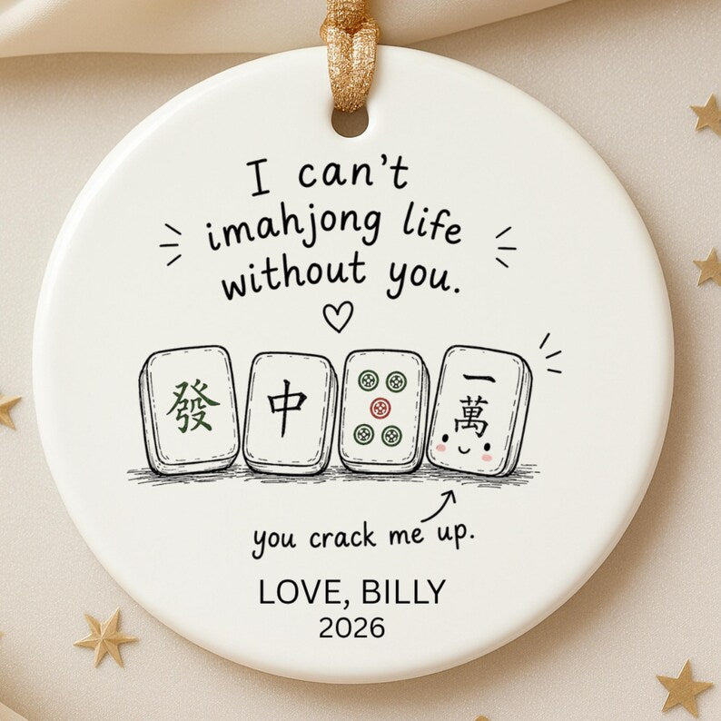Funny Mahjong Ornament | Personalized Mahjong Christmas Gift | Gift for Mahjong Partner | Gift  product image 4