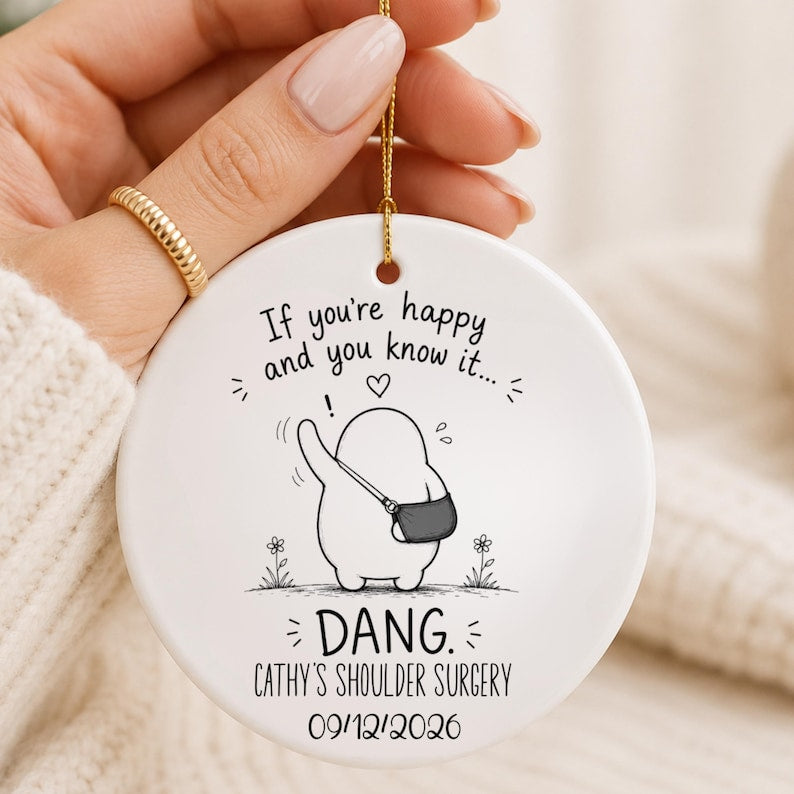 Funny Shoulder Surgery Gift | Personalized Shoulder Recovery Ornament | Rotator Cuff Surgery Gi personalized Christmas ornament