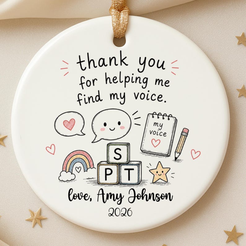 Speech Therapist Gift Personalized | Thank You Speech Therapist Ornament | SLP Christmas Gift | product image 6