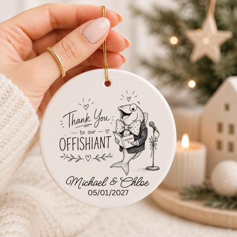 Thank You Officiant Ornament – Wedding Officiant Gift Personalized product image 8