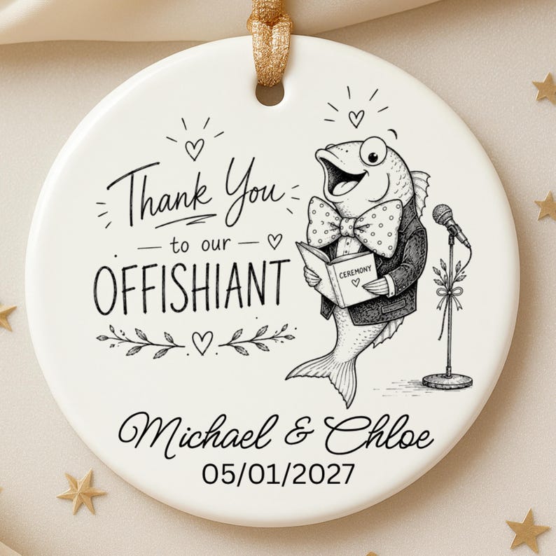 Thank You Officiant Ornament – Wedding Officiant Gift Personalized product image 6