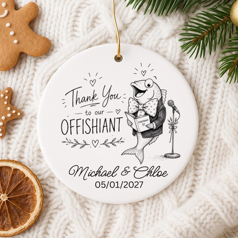 Thank You Officiant Ornament – Wedding Officiant Gift Personalized product image 10
