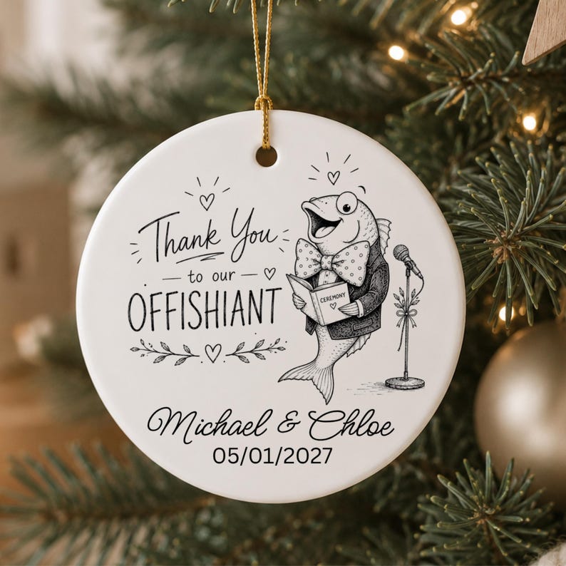 Thank You Officiant Ornament – Wedding Officiant Gift Personalized product image 11