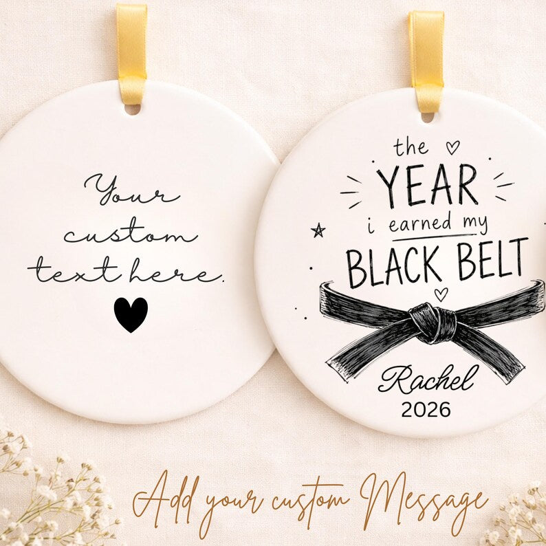 Black Belt Gift Personalized Ornament – Karate Graduation Gift product image 2