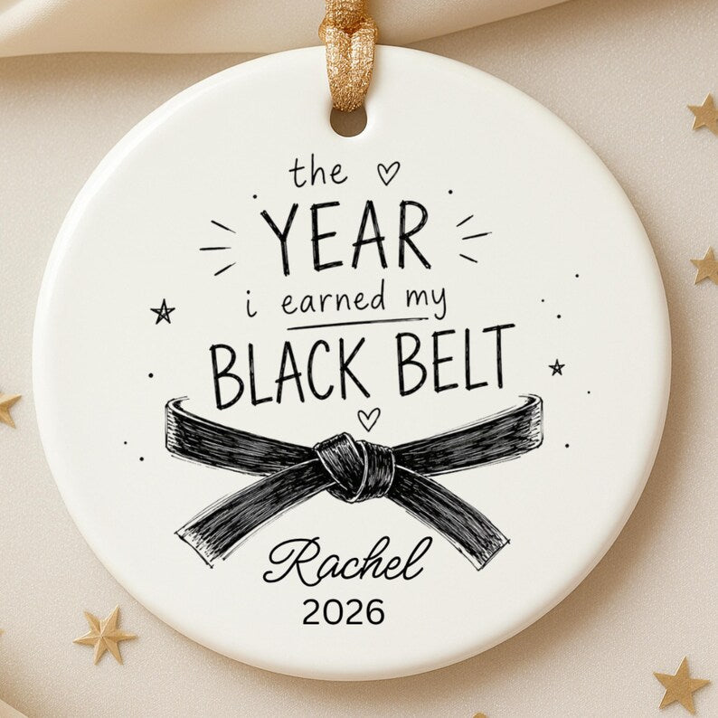 Black Belt Gift Personalized Ornament – Karate Graduation Gift product image 8