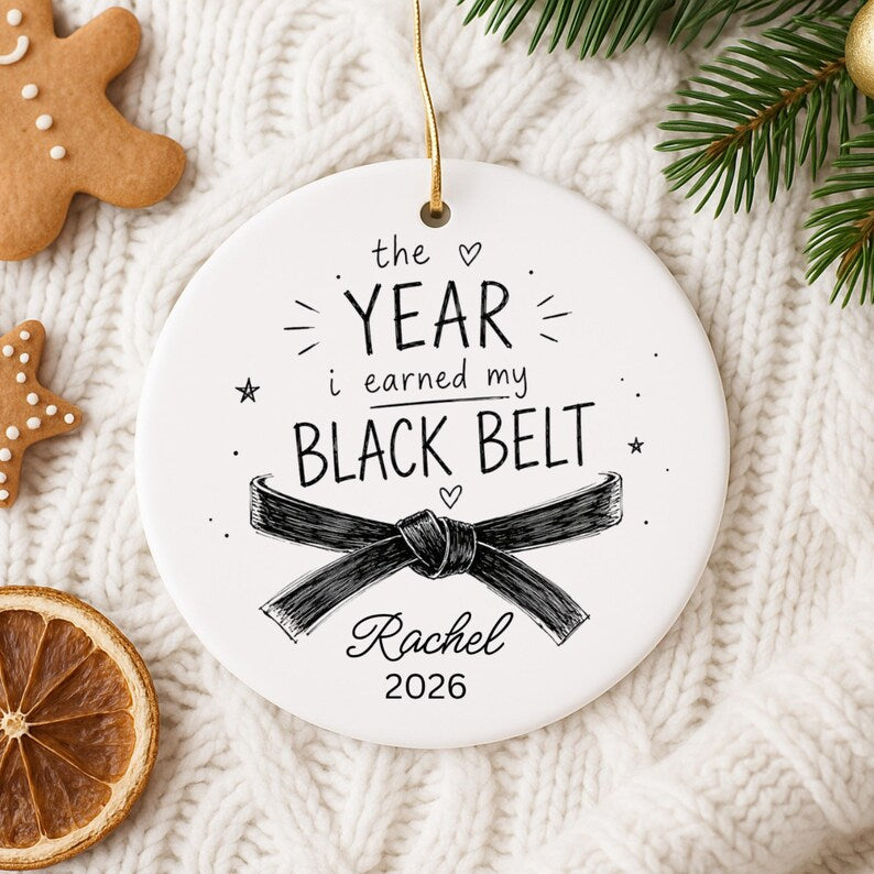 Black Belt Gift Personalized Ornament – Karate Graduation Gift product image 10