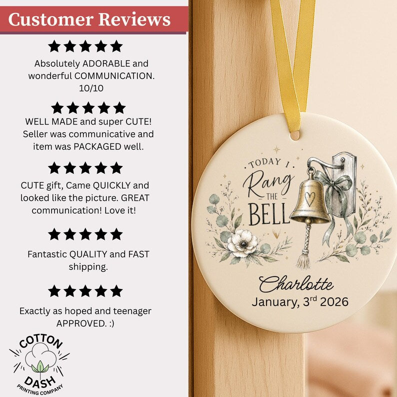 Ring The Bell Ornament Personalized | Chemo Graduation Gift | Cancer Survivor Gift product image 12