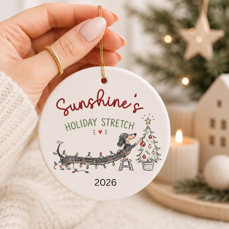 Personalized Dachshund Christmas Ornament – Doodle Wiener Dog Ornament product image 4