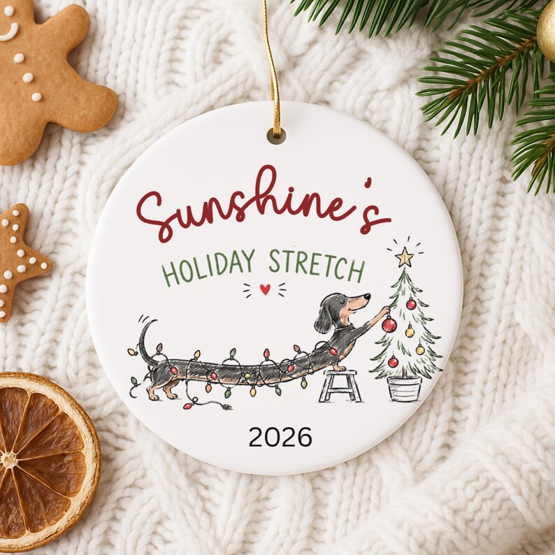 Personalized Dachshund Christmas Ornament – Doodle Wiener Dog Ornament product image 10