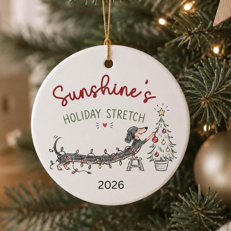 Personalized Dachshund Christmas Ornament – Doodle Wiener Dog Ornament product image 11