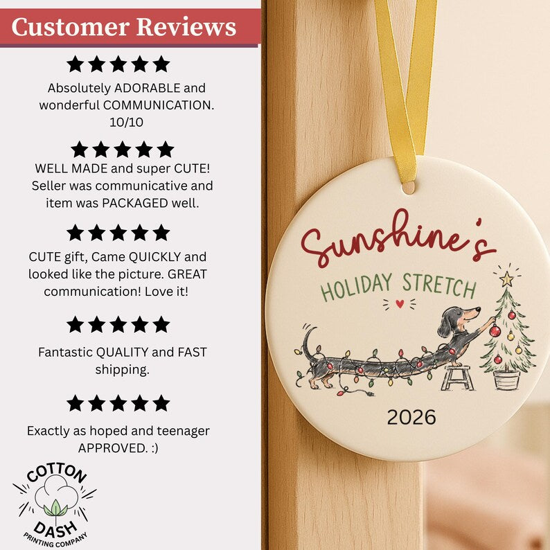Personalized Dachshund Christmas Ornament – Doodle Wiener Dog Ornament product image 12