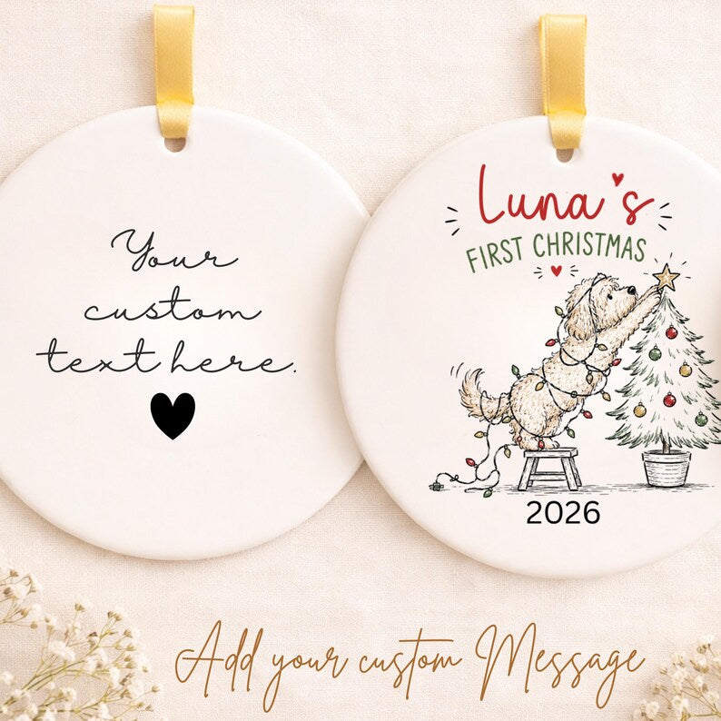 Goldendoodle First Christmas Ornament Personalized | Puppy's Christmas Ornament | Doodle Dog Fi product image 2