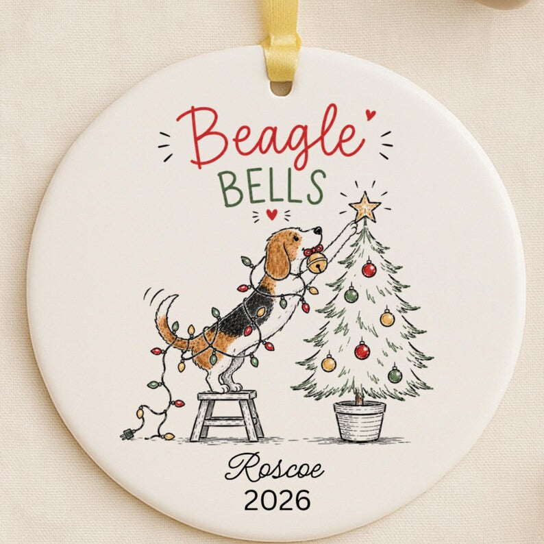 Personalized Beagle Christmas Ornament | Beagle Ornament | Beagle Gift for Dog Lovers | Custom  product image 6