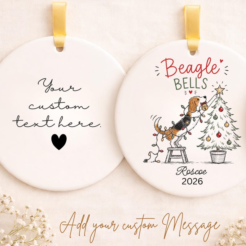 Personalized Beagle Christmas Ornament | Beagle Ornament | Beagle Gift for Dog Lovers | Custom  product image 2