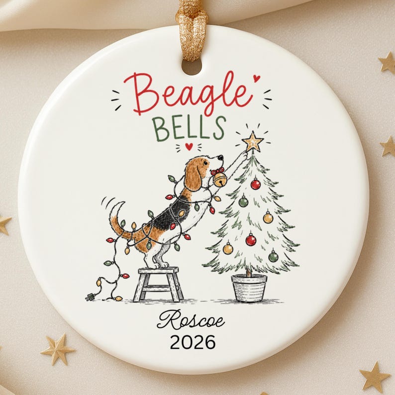 Personalized Beagle Christmas Ornament | Beagle Ornament | Beagle Gift for Dog Lovers | Custom  product image 10